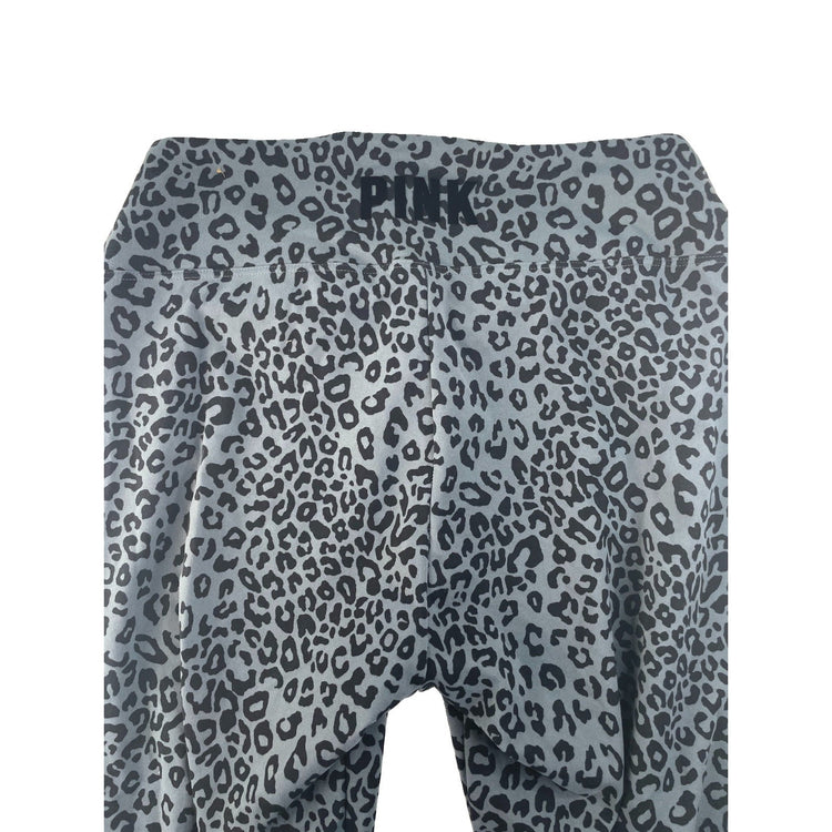 Women’s PINK Active Gray Loepard Drawstring Leggings Size XL