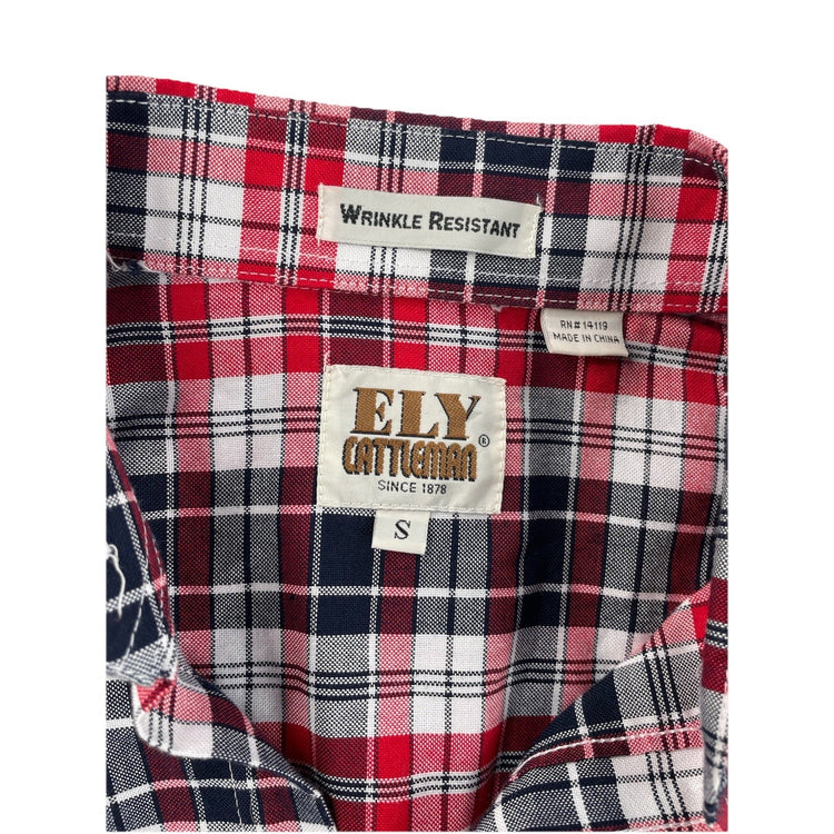 Mens Ely Cattleman Multicolor Western Style Snap down Longsleeve Shirt Size S