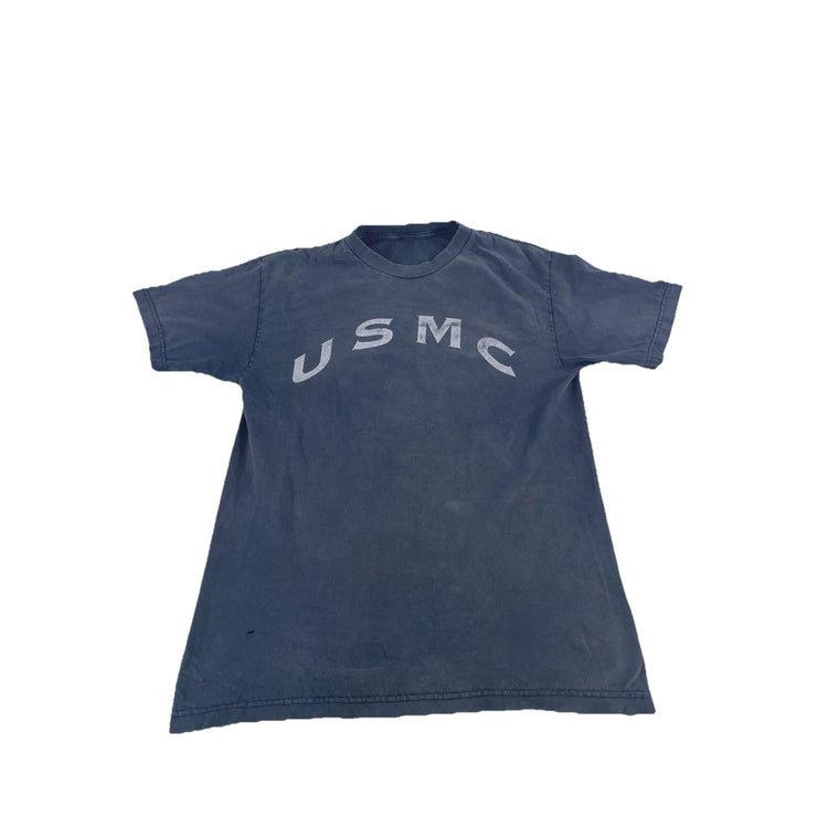 Mens Basic USMC Graphic Dark Gray Solid Tee Size M