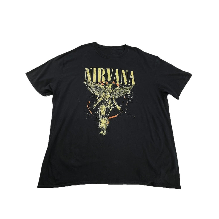 Men’s Cotton Nirvana Graphic Black Tee Size Xxl