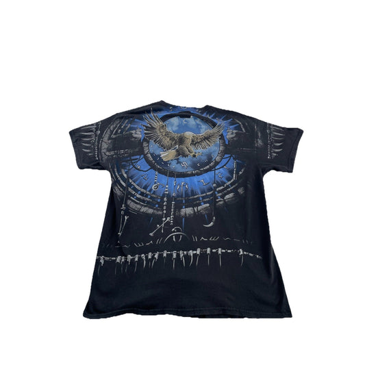 Mens Vintage Liquid Blue USA Eagle Grapic Size L