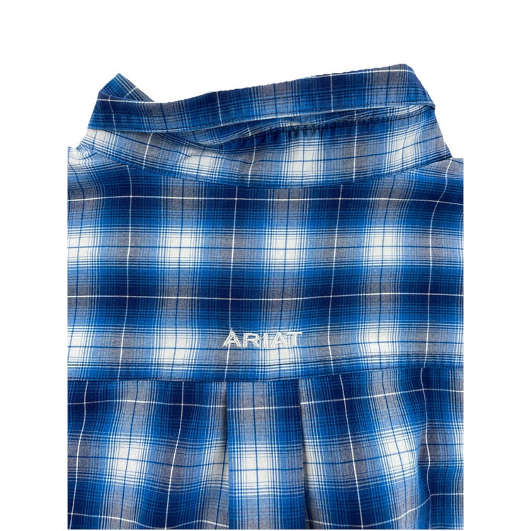Men’s Ariat | Pro Series Classic Blue&White Plaid Pattern ButtonUp Shirt Size XL