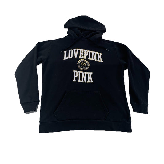 Womens Victoria’s Secret PINK Black ‘LOVEPINK’ Hoodie Size Small