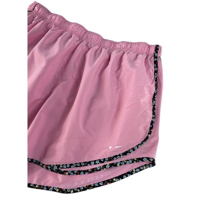 Womens Nike Pink Running Shorts With Floral Lining Size 2X