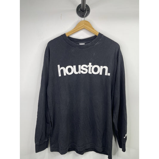 Mens Premium Goods “Houston” Black Long Sleeve T-shirt Size L