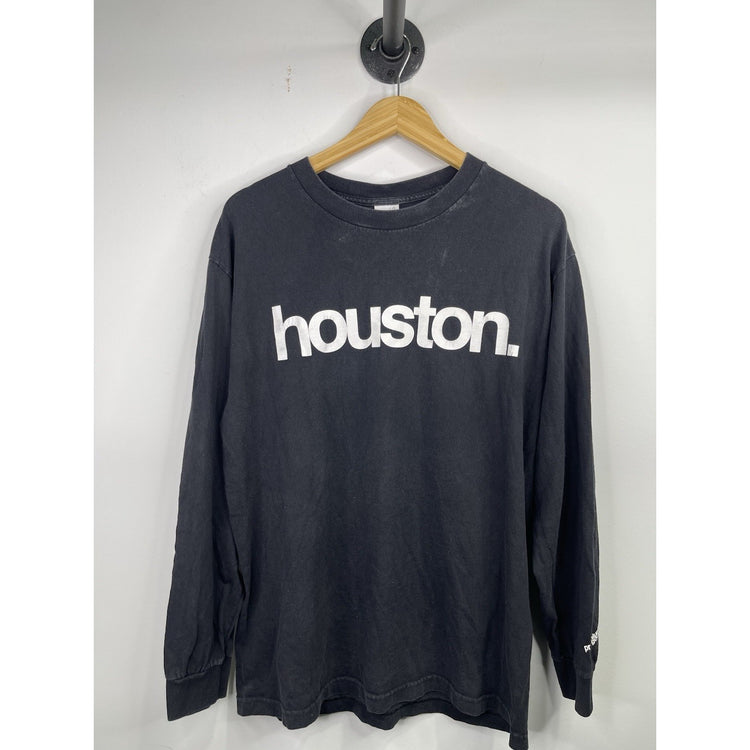 Mens Premium Goods “Houston” Black Long Sleeve T-shirt Size L