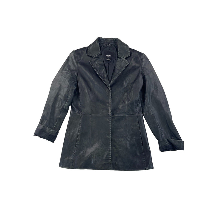 Women’s Mossimo Snap On Leather Jacket Size XS