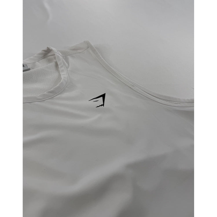 Womens Gymshark White Mesh Tank Top Size M