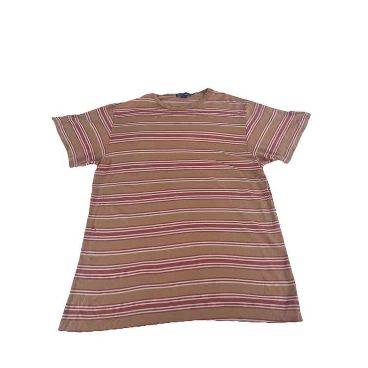 Men Polo Ralph Lauren Tan & Red Striped T Shirt Size Large