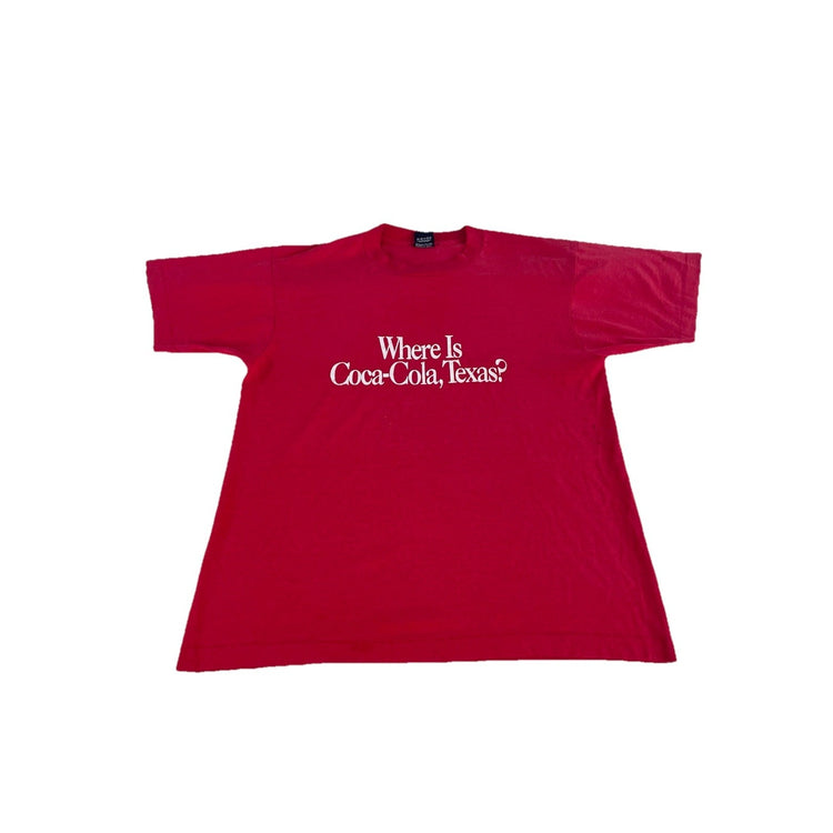 Mens Vintage 90s Screen Stars Best Coca-Cola Texas State Graphic Tee Size L