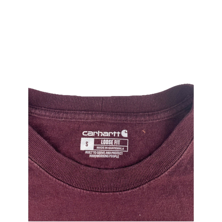 Mens Carhartt Maroon Loose Fit Solid Tee Size S