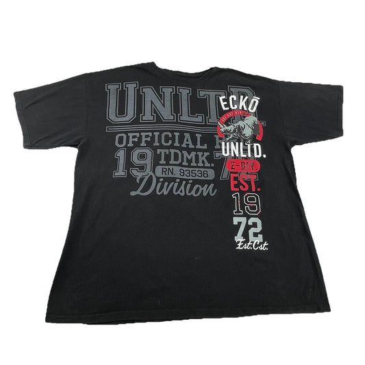 Mens 2010s Ecko Unltd Black Graphic Tee Size 2xl