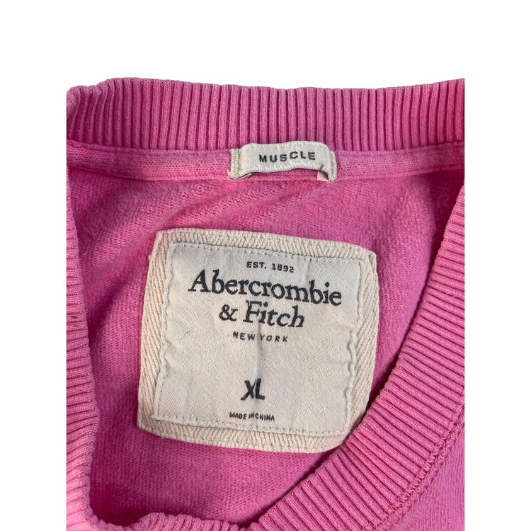 Mens Abercrombie & Fitch Pink Muscle Fit Long Sleeve V-Neck Shirt Size XL