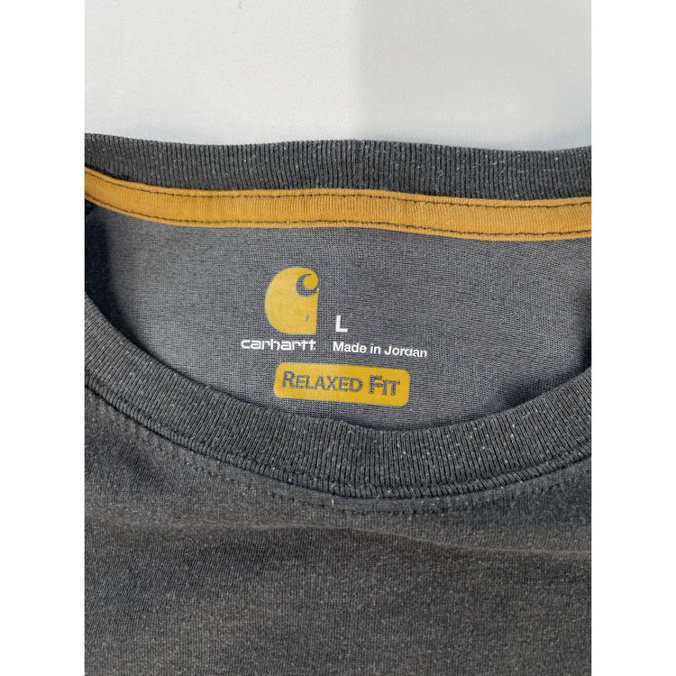 Mens Carhartt Force Heather Gray Relaxed Fit Short Sleeve Pocket T Shirt Size L