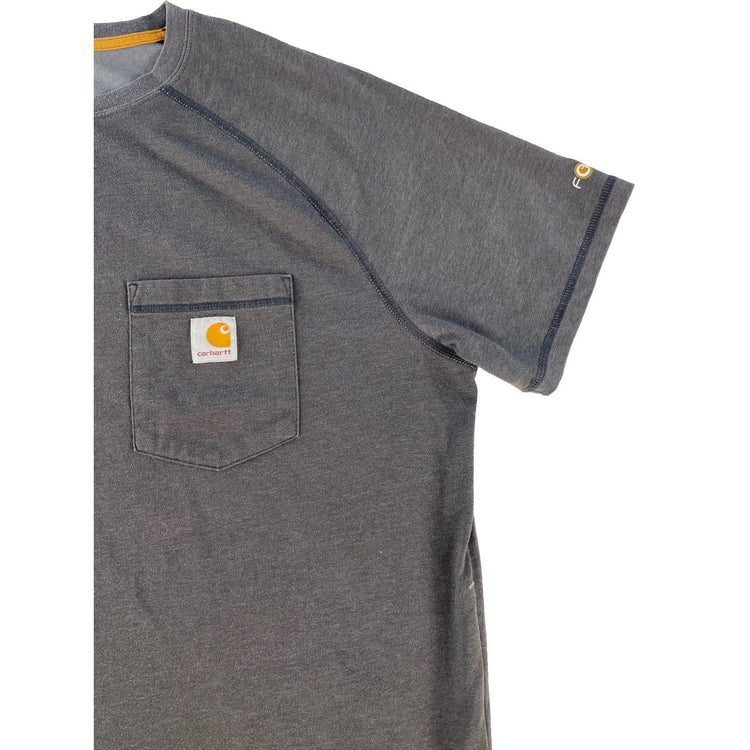 Mens Carhartt Force Heather Gray Relaxed Fit Short Sleeve Pocket T Shirt Size L