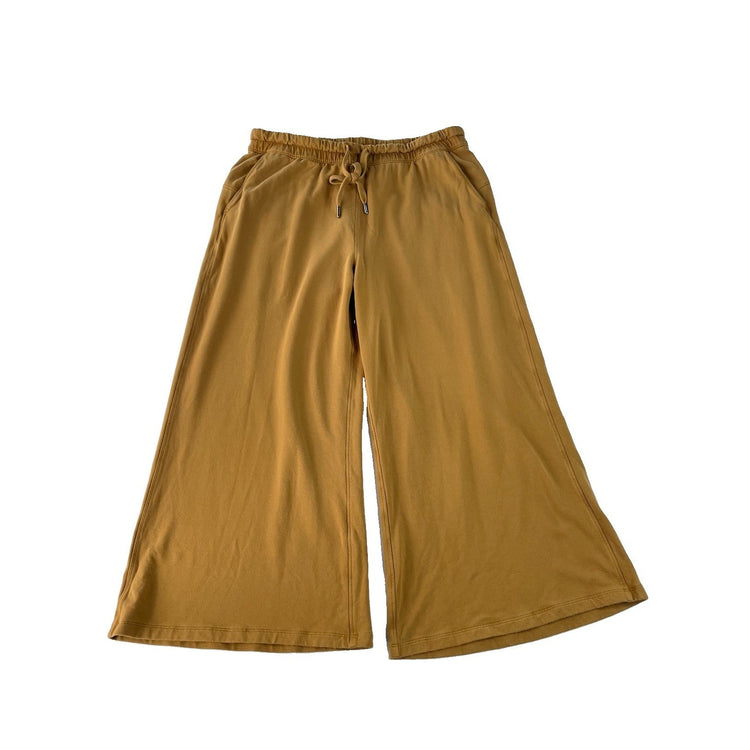 Womens Lululemon Yellow Flared Capri Sweatpants Size 10