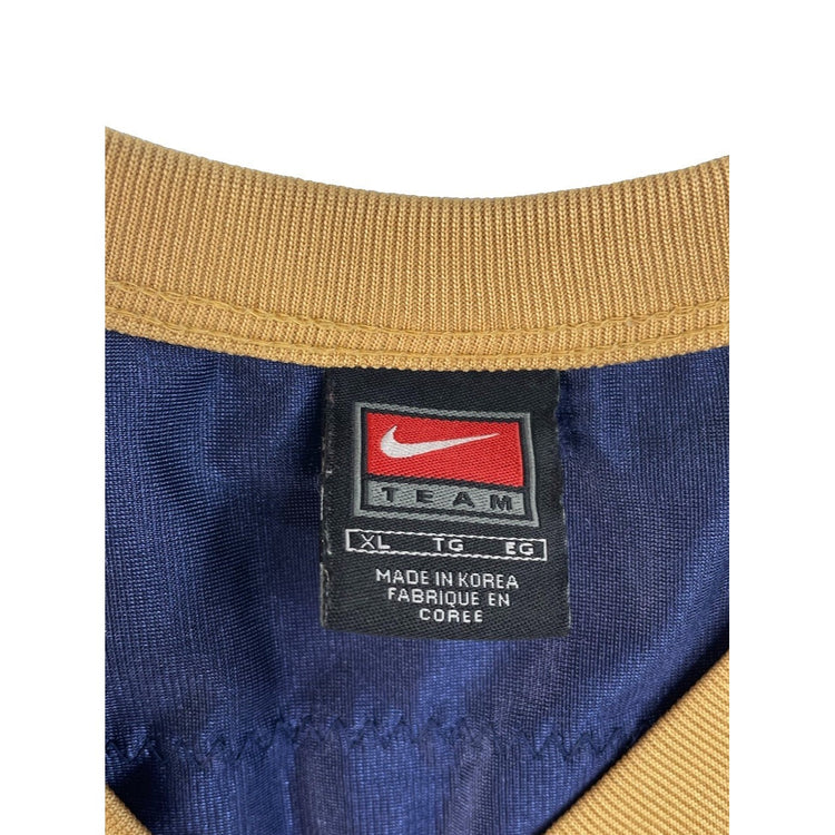 Mens Vintage Nike St. Louis Rams Marshall Faulk Navy Gold Jersey Size XL