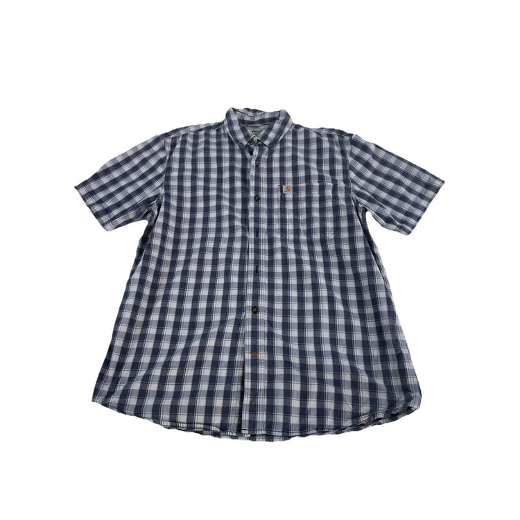 Mens Carhartt Relaxed Fit Plaid Button-Up Shirt Size L