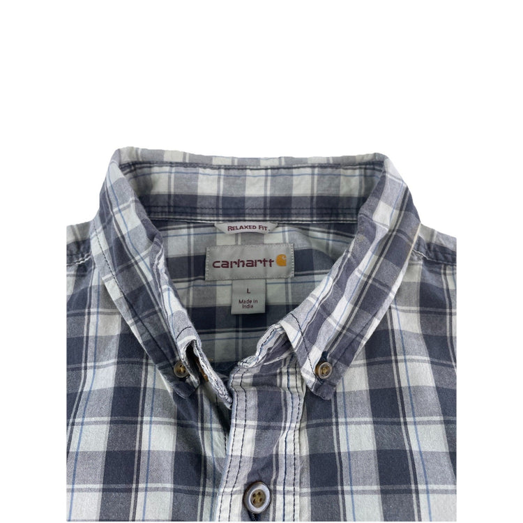 Mens Carhartt Relaxed Fit Plaid Button-Up Shirt Size L