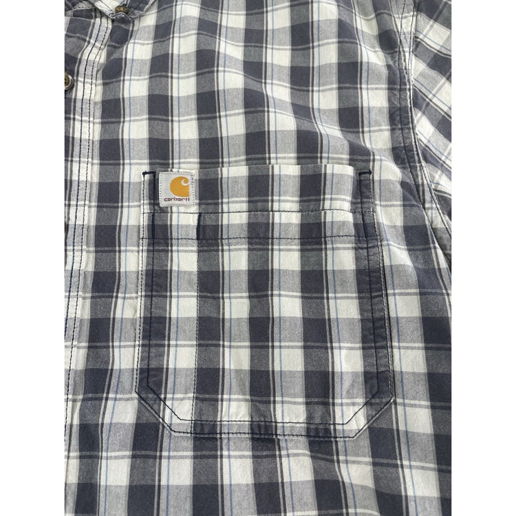 Mens Carhartt Relaxed Fit Plaid Button-Up Shirt Size L