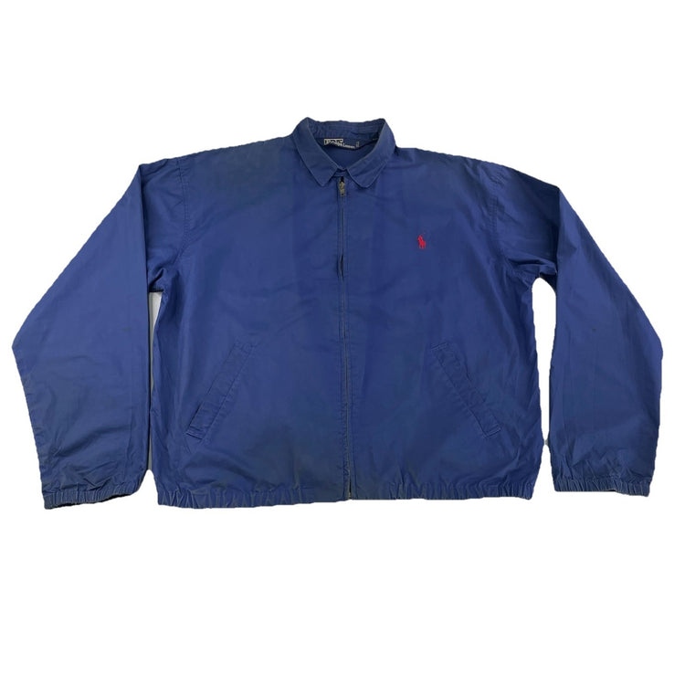 Mens Polo Ralph Lauren Size Medium Navy Blue Harrington Zip Up Jacket