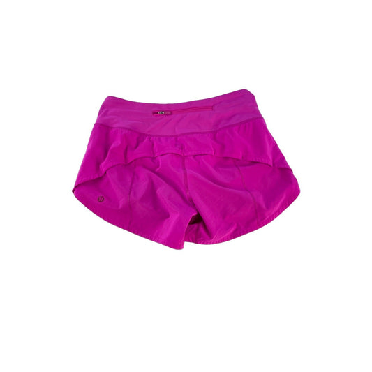 Womens Lululemon Magenta Pink Zipper Pocket Athletic Running Shorts SIZE 4