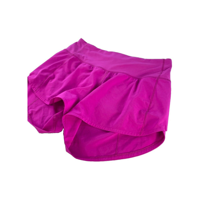 Womens Lululemon Magenta Pink Zipper Pocket Athletic Running Shorts SIZE 4