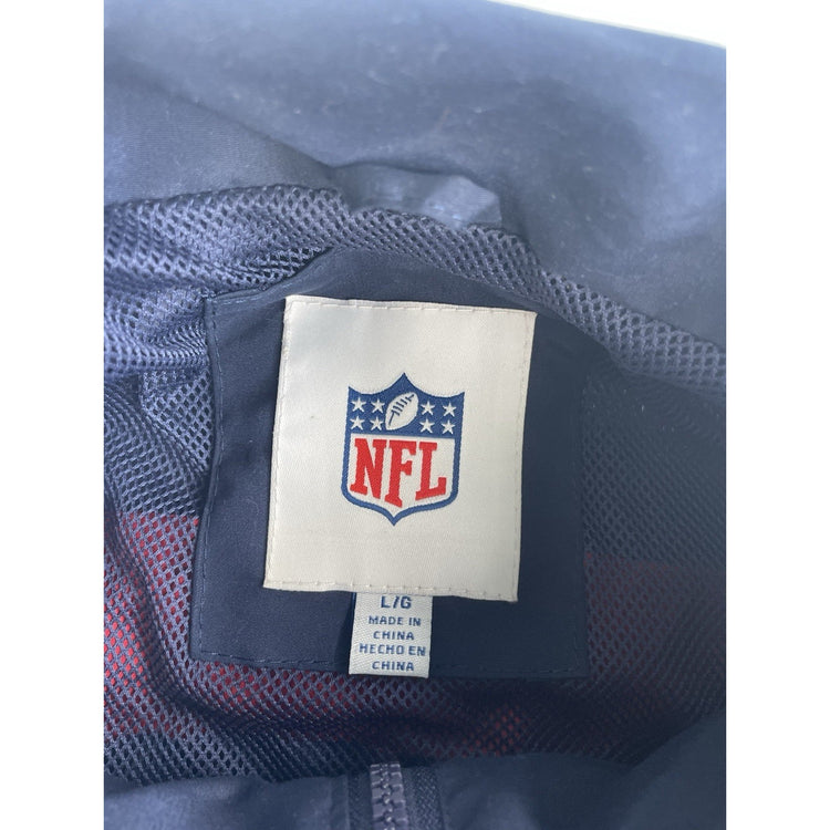 Mens Houston Texans Navy Blue & Red Zip Up Jacket Size Large