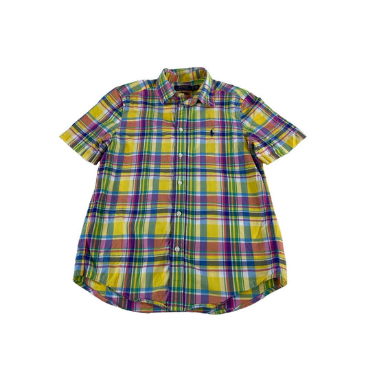 Boys Polo Ralph Lauren Multicolored Plaid Button Down Shirt Size Large
