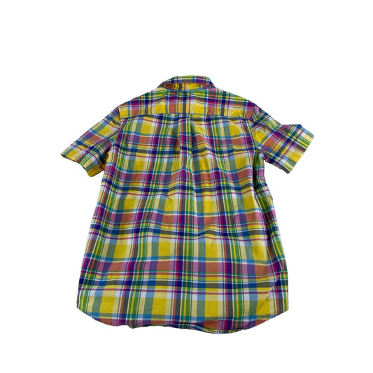Boys Polo Ralph Lauren Multicolored Plaid Button Down Shirt Size Large
