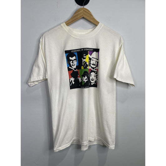 Hanes Tshirt Men's Medium White Vintage Legends In Concert Tributes