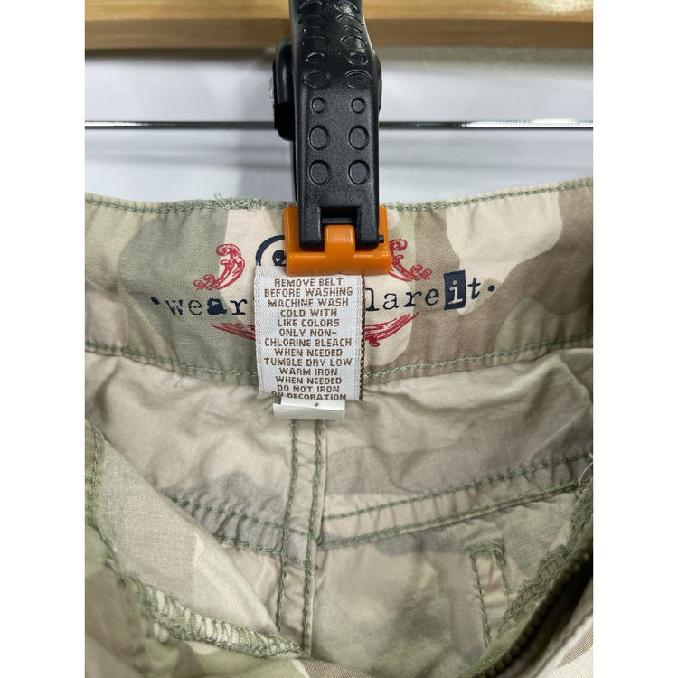 Women’s Y2K So Wear It Declare It Camo Cargo Utility Pants Sz 16 30x28