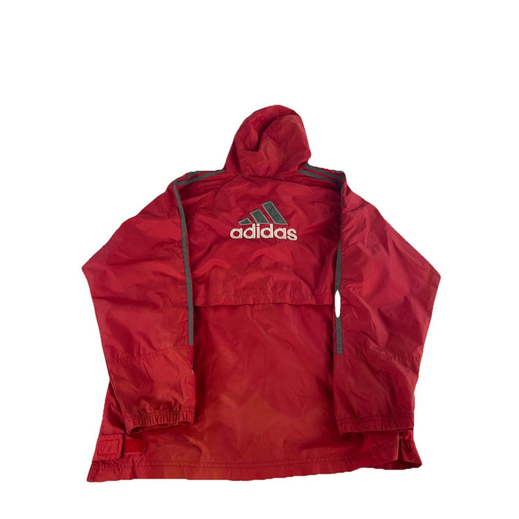 Mens Vintage Adida Red Nylon Track Jacket Size M
