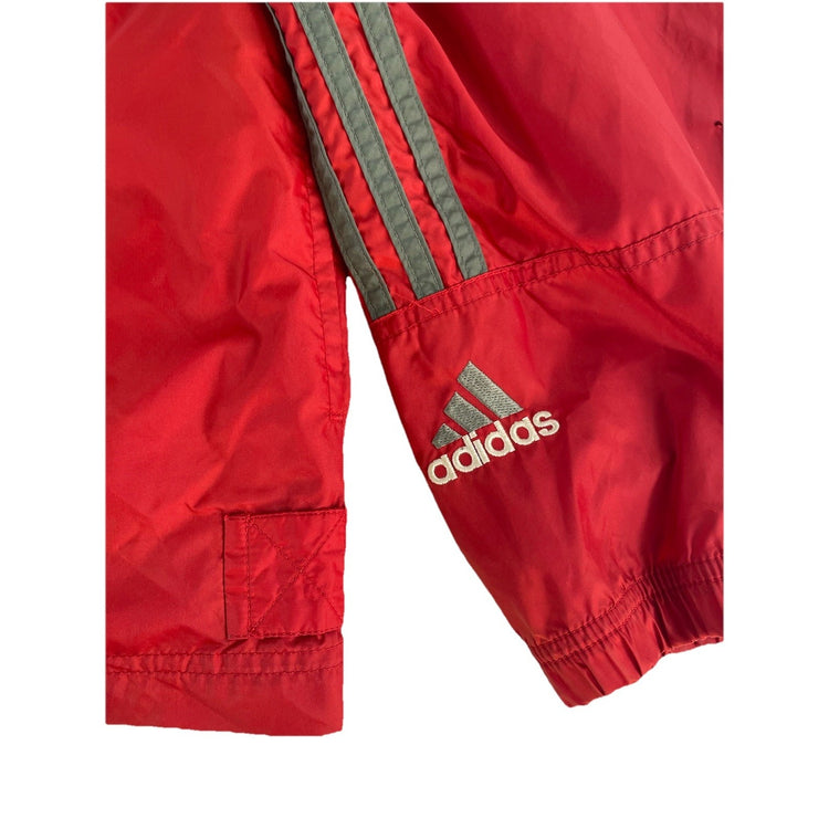Mens Vintage Adida Red Nylon Track Jacket Size M