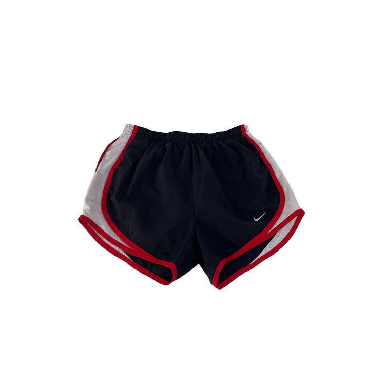 Women's Nike Dri-FIT Black and Red Athletic Running Shorts, Size XS