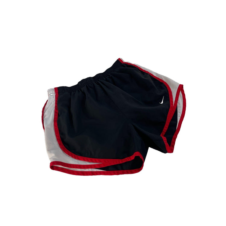 Women's Nike Dri-FIT Black and Red Athletic Running Shorts, Size XS