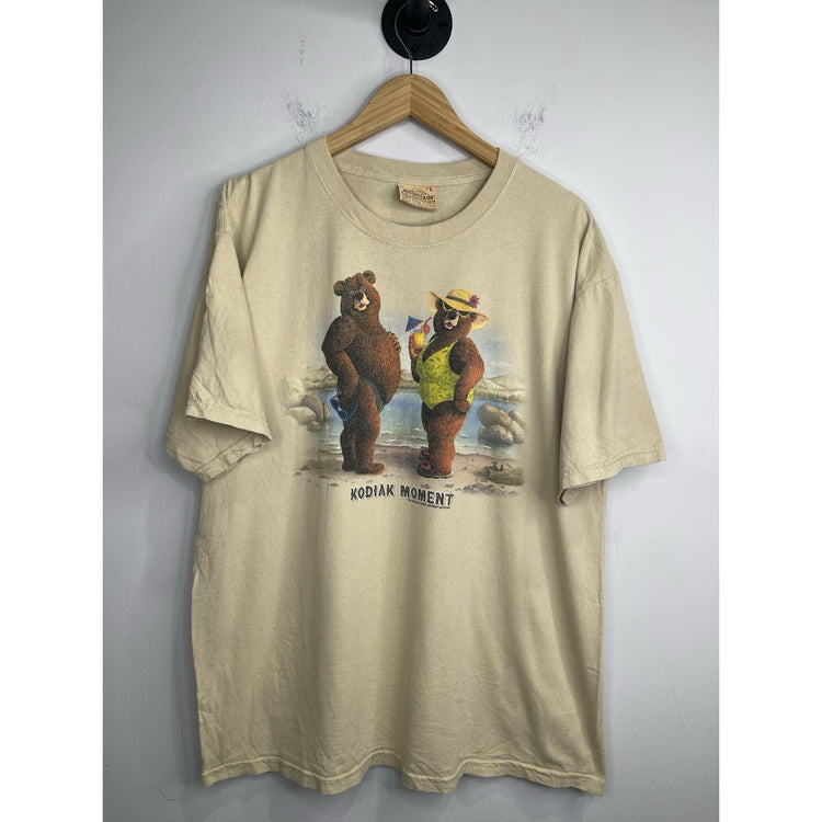 Men’s Vintage The Mountain Kodiak Moment Graphic T Shirt Alaska Beige Sz Large
