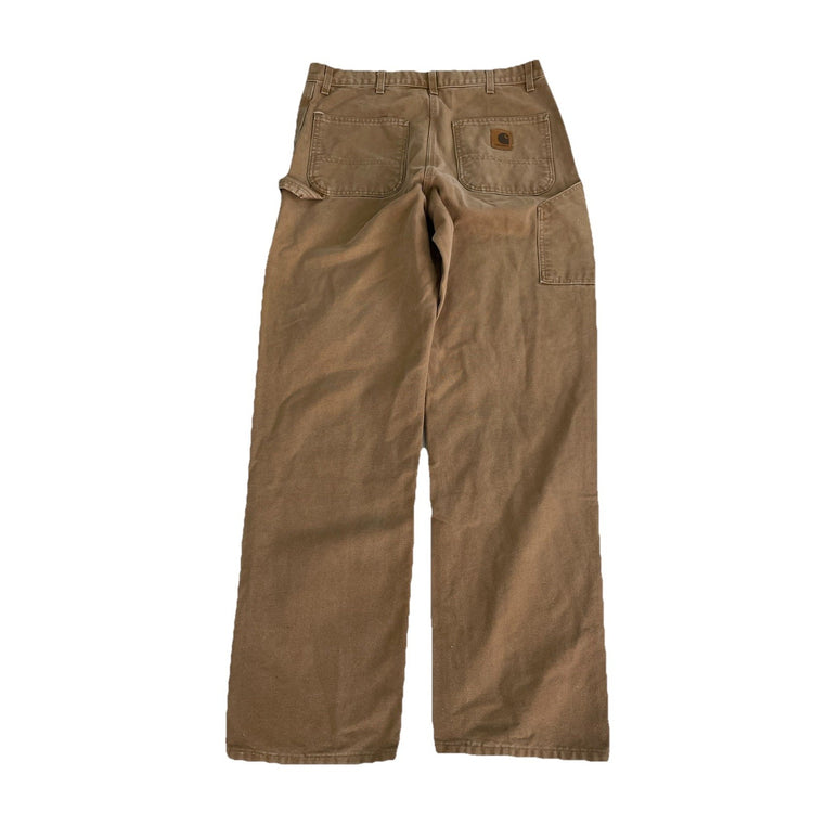 Mens Carhartt B11 Loose Fit Utility Brown Work Pants Size 35x34