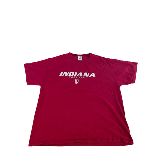 Mens Vintage NCAA Indiana Hoodies Tee Red Embroidered Logo size L