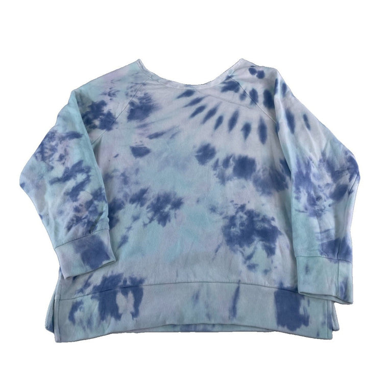 Womens Victoria's Secret PINK Blue Tie Dye Crewneck Sweatshirt Size M