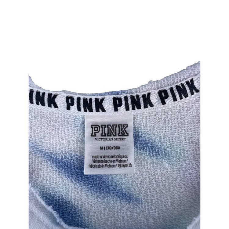 Womens Victoria's Secret PINK Blue Tie Dye Crewneck Sweatshirt Size M