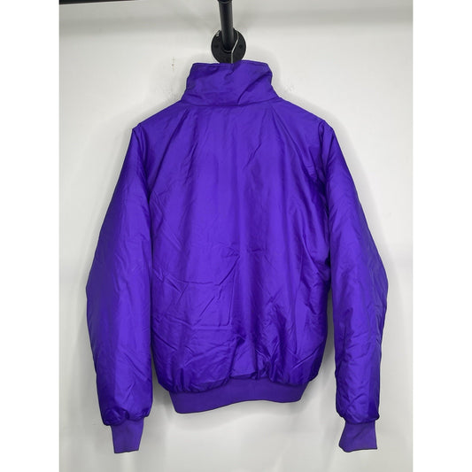 Vintage Reversible Columbia Mens Large Puffer Zip-up Jacket Teal Purple