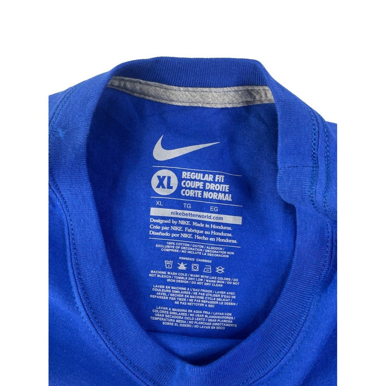 Mens Nike Blue Regular Fit  Tee Yellow Logo T-Shirt Size XL