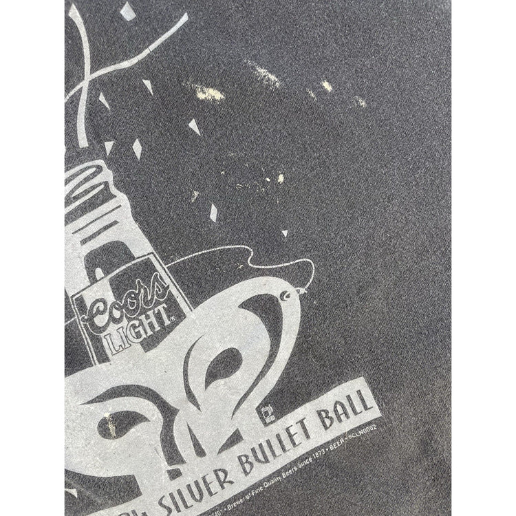 Mens 90s Coors Light Silver Bullet Ball T Shirt Single Stitch Hanes Size XL 1993