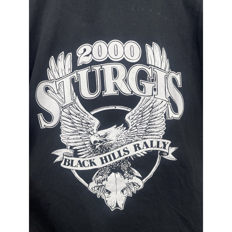 Men’s VTG 2000s Sturgis 60th Anniversary Black Hills Rally Graphic Tshirt Sz 3XL