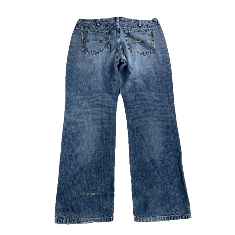 Mens CINCH SAWYER Relaxed Wide-leg Blue Jeans Size 38x32