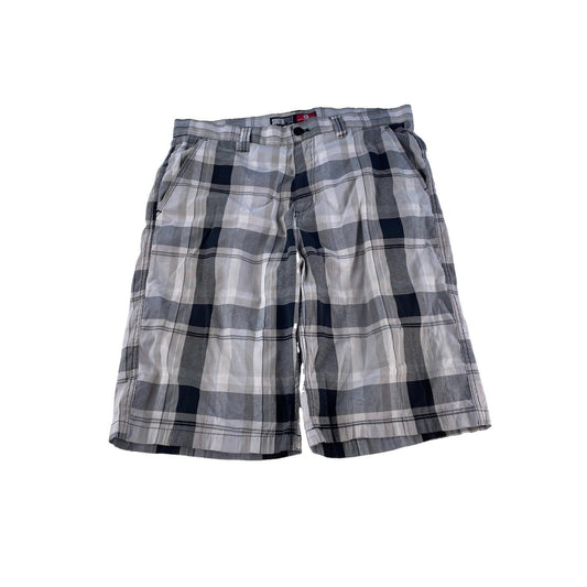 Mens Vintage Southpole Gray Black Plaid Y2K Hip Hop Skater Walk Shorts SIZE 38