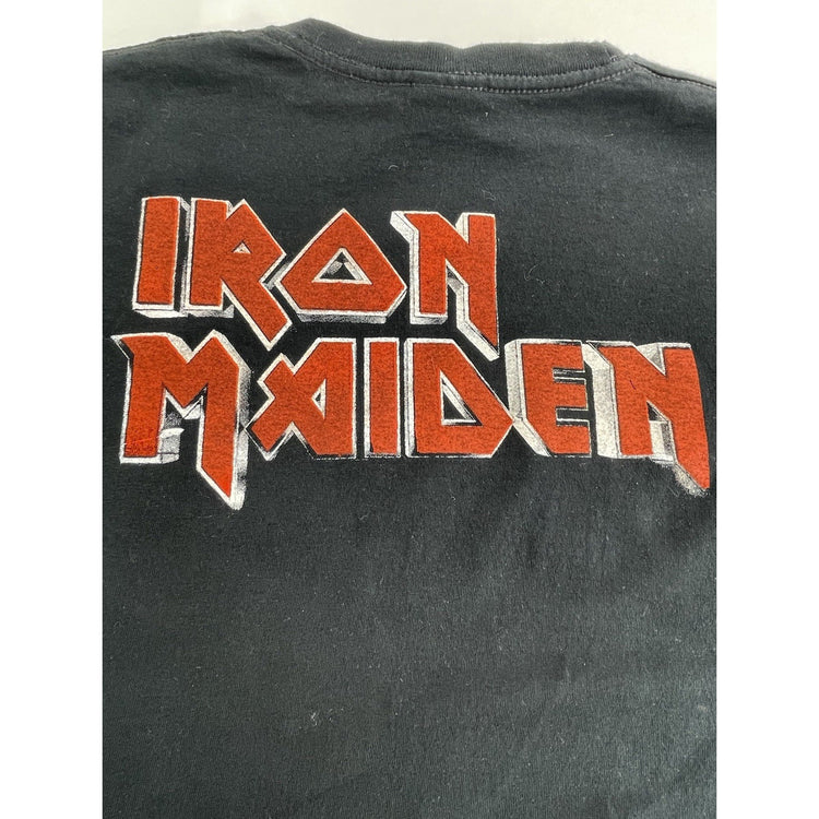 Mens Y2k Demon Night Iron Maiden Black Tee Size S