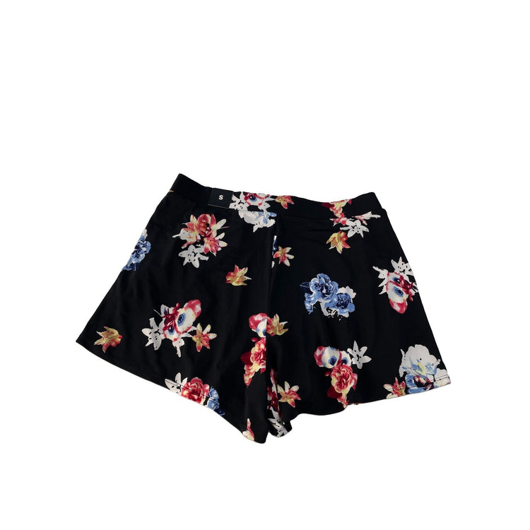Women's Express Black Floral Print Skort/Shorts Size Small