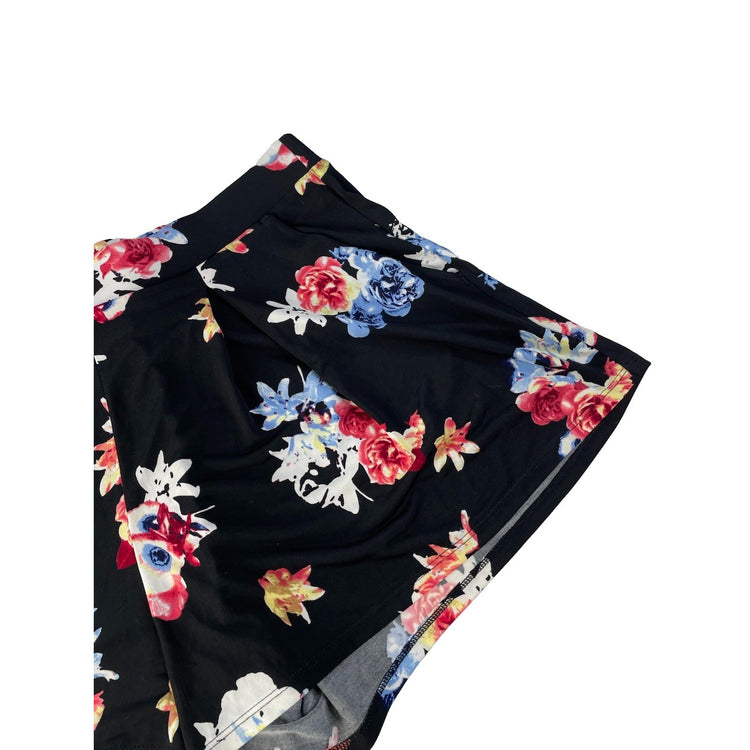 Women's Express Black Floral Print Skort/Shorts Size Small